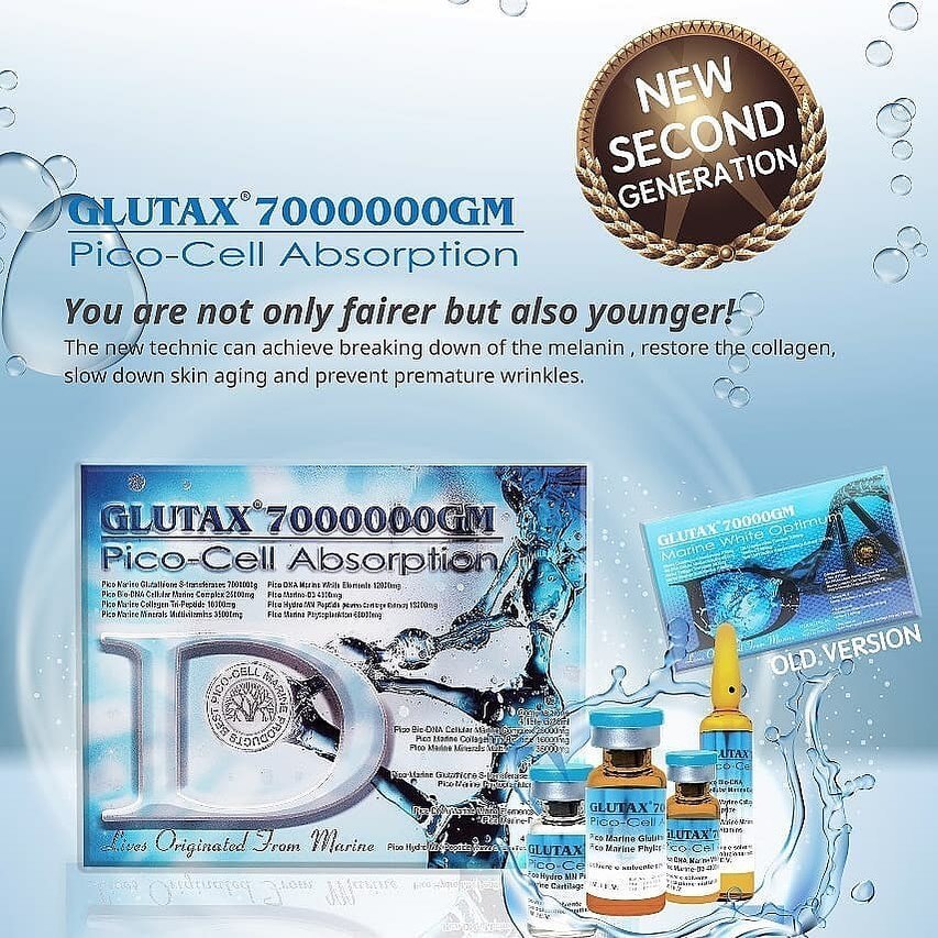 Glutax ampoules   7000000 G ابر التبييض جلوتاثيون